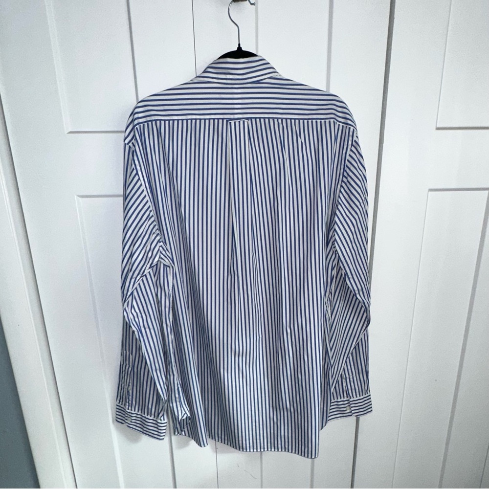 Polo Ralph Lauren RLPC Mens Vintage Blue Striped Dress Shirt XXL Flag Golf Clubs - Picture 4 of 6